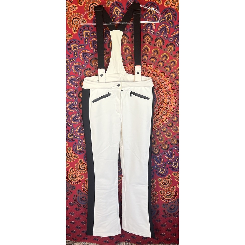 Zara Ski Collection L Suspender Snow Pants Avalanche Rescue Technology White NWT